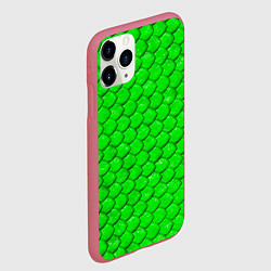 Чехол iPhone 11 Pro матовый Шкура зелёной змеи, цвет: 3D-малиновый — фото 2