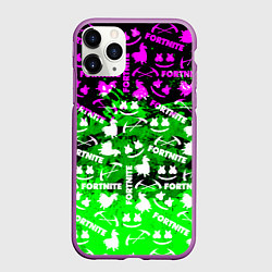 Чехол iPhone 11 Pro матовый Fortnite краски кислота, цвет: 3D-фиолетовый