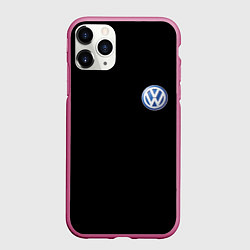 Чехол iPhone 11 Pro матовый Volkswagen logo auto, цвет: 3D-малиновый
