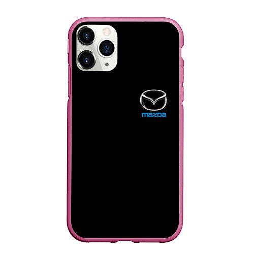 Чехол iPhone 11 Pro матовый Mazda logo auto / 3D-Малиновый – фото 1