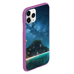 Чехол iPhone 11 Pro матовый Island beach, цвет: 3D-фиолетовый — фото 2