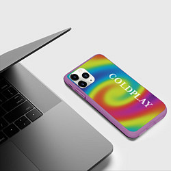 Чехол iPhone 11 Pro матовый Coldplay moon music album, цвет: 3D-фиолетовый — фото 2