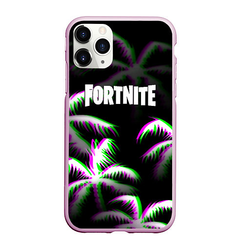 Чехол iPhone 11 Pro матовый Fortnite glitch tropix / 3D-Розовый – фото 1