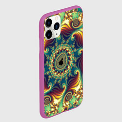 Чехол iPhone 11 Pro матовый Оптический узор текстура, цвет: 3D-фиолетовый — фото 2