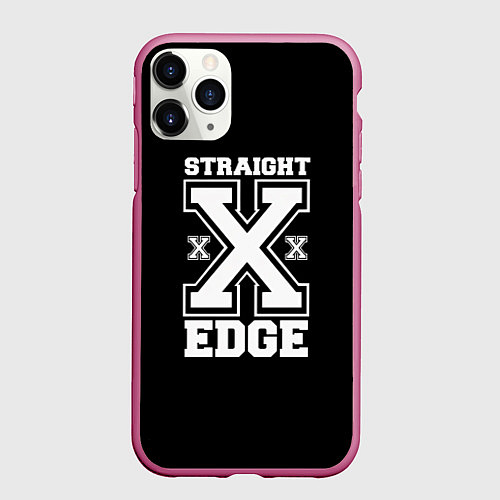 Чехол iPhone 11 Pro матовый Straight edge SXE / 3D-Малиновый – фото 1