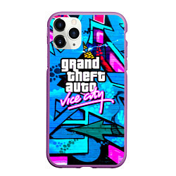 Чехол iPhone 11 Pro матовый GTA vice city steel grafity