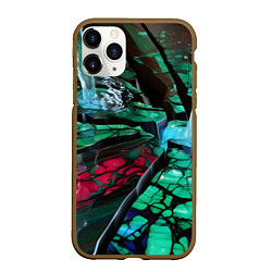 Чехол iPhone 11 Pro матовый Мрамор и вода, цвет: 3D-коричневый