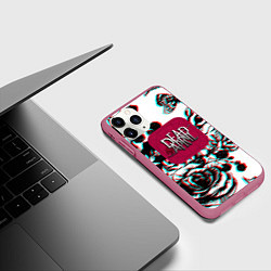 Чехол iPhone 11 Pro матовый Dead by april rose glitch, цвет: 3D-малиновый — фото 2