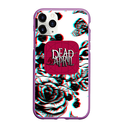 Чехол iPhone 11 Pro матовый Dead by april rose glitch / 3D-Фиолетовый – фото 1