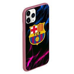 Чехол iPhone 11 Pro матовый Barcelona neon flame, цвет: 3D-малиновый — фото 2