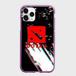 Чехол iPhone 11 Pro матовый Dota 2 glitch color, цвет: 3D-фиолетовый