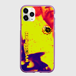 Чехол iPhone 11 Pro матовый Serious Sam flame yellow, цвет: 3D-фиолетовый