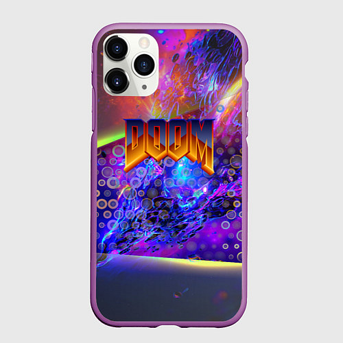 Чехол iPhone 11 Pro матовый Doom abstraction mars / 3D-Фиолетовый – фото 1