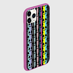 Чехол iPhone 11 Pro матовый Marshmello dj pattern line, цвет: 3D-фиолетовый — фото 2