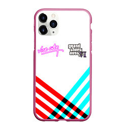 Чехол iPhone 11 Pro матовый GTA6 vice city line