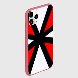 Чехол iPhone 11 Pro матовый Полосы амбрелла, цвет: 3D-малиновый — фото 2