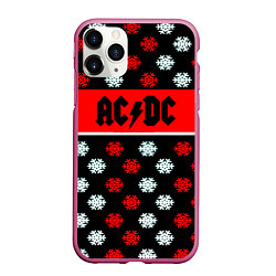 Чехол iPhone 11 Pro матовый AC DC winter steel, цвет: 3D-малиновый