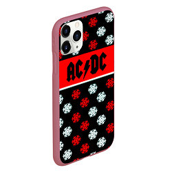 Чехол iPhone 11 Pro матовый AC DC winter steel, цвет: 3D-малиновый — фото 2