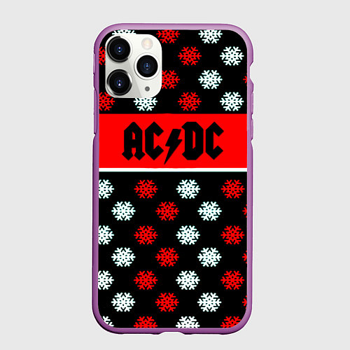 Чехол iPhone 11 Pro матовый AC DC winter steel / 3D-Фиолетовый – фото 1