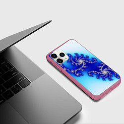 Чехол iPhone 11 Pro матовый Психоделика холодный узоры, цвет: 3D-малиновый — фото 2