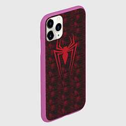 Чехол iPhone 11 Pro матовый Spider-Man logo, цвет: 3D-фиолетовый — фото 2