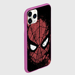 Чехол iPhone 11 Pro матовый Spider-man splashes, цвет: 3D-фиолетовый — фото 2