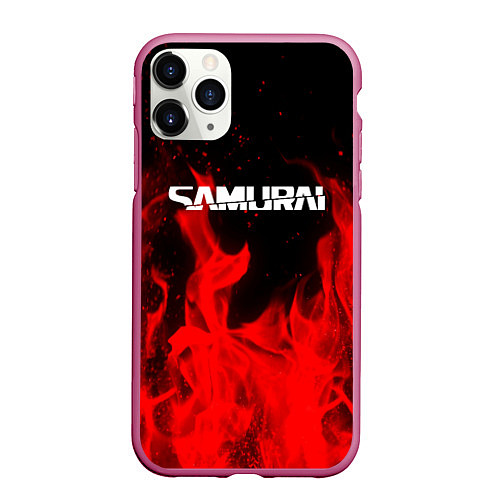 Чехол iPhone 11 Pro матовый Samurai fire red / 3D-Малиновый – фото 1