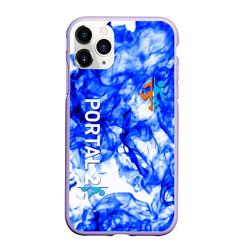 Чехол iPhone 11 Pro матовый Portal 2 flame blue / 3D-Светло-сиреневый – фото 1