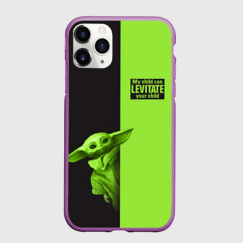 Чехол iPhone 11 Pro матовый Child Grogu / 3D-Фиолетовый – фото 1