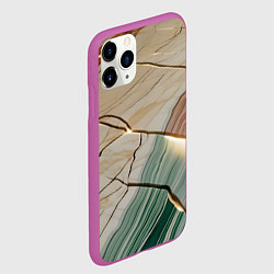 Чехол iPhone 11 Pro матовый Светящийся мрамор, цвет: 3D-фиолетовый — фото 2