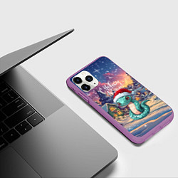 Чехол iPhone 11 Pro матовый С новым годом 2025, цвет: 3D-фиолетовый — фото 2