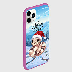 Чехол iPhone 11 Pro матовый Новогодняя милая песочная змейка 2025, цвет: 3D-фиолетовый — фото 2
