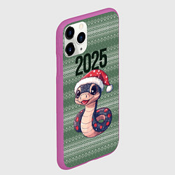 Чехол iPhone 11 Pro матовый Символ 2025 года змея, цвет: 3D-фиолетовый — фото 2