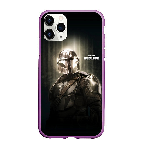 Чехол iPhone 11 Pro матовый Din Djarin - The Mandalorian / 3D-Фиолетовый – фото 1