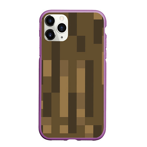 Чехол iPhone 11 Pro матовый Wood - Minecraft / 3D-Фиолетовый – фото 1