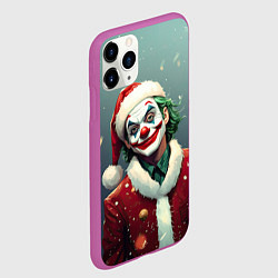 Чехол iPhone 11 Pro матовый Джокер в костюме Санты, цвет: 3D-фиолетовый — фото 2