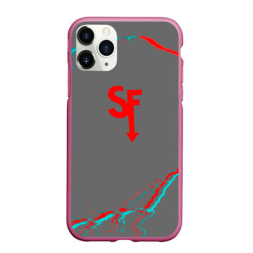 Чехол iPhone 11 Pro матовый Sally Face storm color / 3D-Малиновый – фото 1