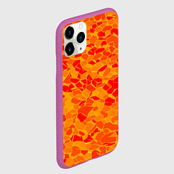 Чехол iPhone 11 Pro матовый Красные плитки на жёлтом фоне, цвет: 3D-фиолетовый — фото 2