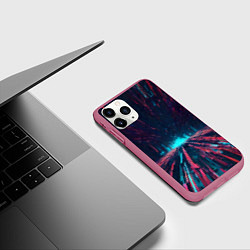 Чехол iPhone 11 Pro матовый Абстрактный путь в портал, цвет: 3D-малиновый — фото 2