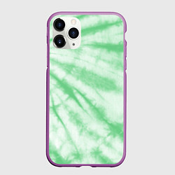 Чехол iPhone 11 Pro матовый Салатовый тай дай, цвет: 3D-фиолетовый