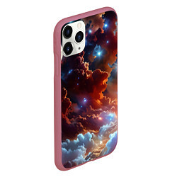 Чехол iPhone 11 Pro матовый Космические звезды, цвет: 3D-малиновый — фото 2