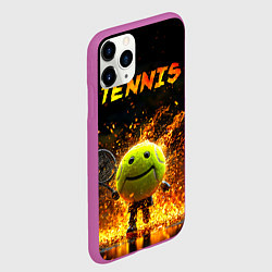 Чехол iPhone 11 Pro матовый Теннисный человечек, цвет: 3D-фиолетовый — фото 2