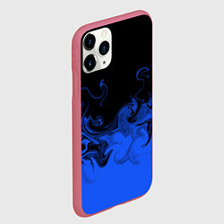 Чехол iPhone 11 Pro матовый Абстрактный синий огонь, цвет: 3D-малиновый — фото 2