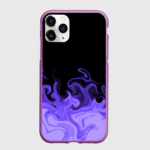 Чехол iPhone 11 Pro матовый Абстрактный фиолетовый огонь / 3D-Фиолетовый – фото 1