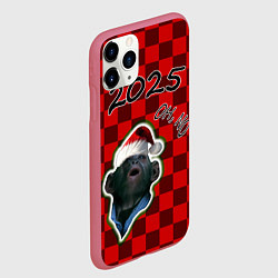 Чехол iPhone 11 Pro матовый Новогодняя обезьяна oh, no, цвет: 3D-малиновый — фото 2