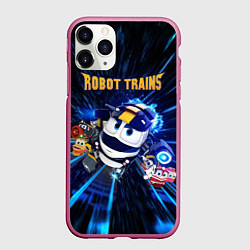 Чехол iPhone 11 Pro матовый Robot trains Kay, цвет: 3D-малиновый