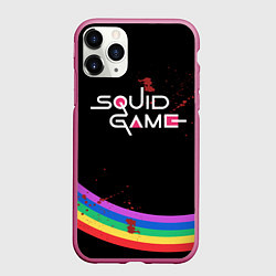 Чехол iPhone 11 Pro матовый Игра в кальмара - 2 сезон, цвет: 3D-малиновый