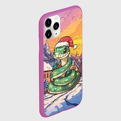 Чехол iPhone 11 Pro матовый Символ 2025 года змея, цвет: 3D-фиолетовый — фото 2