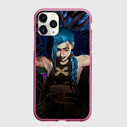 Чехол iPhone 11 Pro матовый Unhappy Jinx / 3D-Малиновый – фото 1