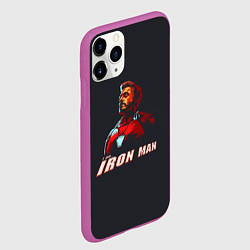 Чехол iPhone 11 Pro матовый Я железный человек, цвет: 3D-фиолетовый — фото 2
